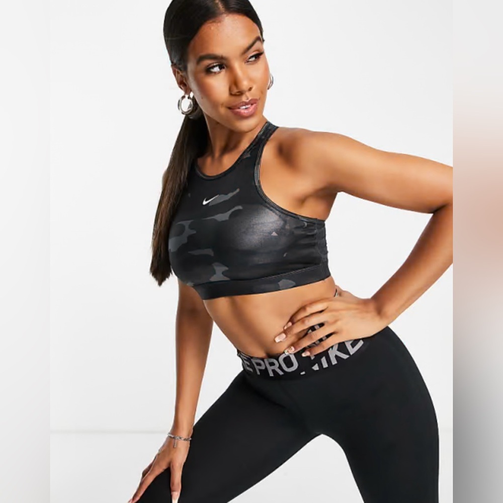 Nike Women's Dri-FIT High Neck Camo Sports Bra